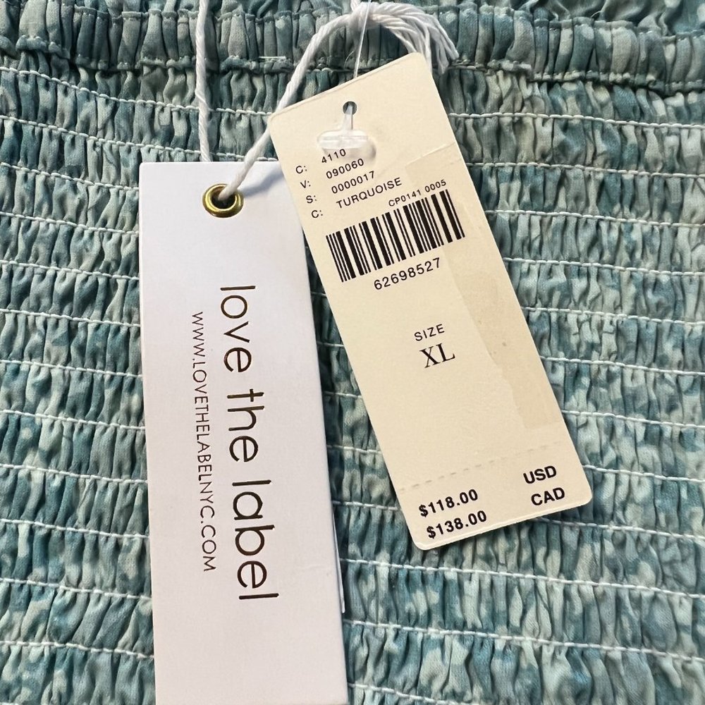 Anthropologie Love the Label smocked‎ ruffle square neck top  NWT - Picture 7 of 9
